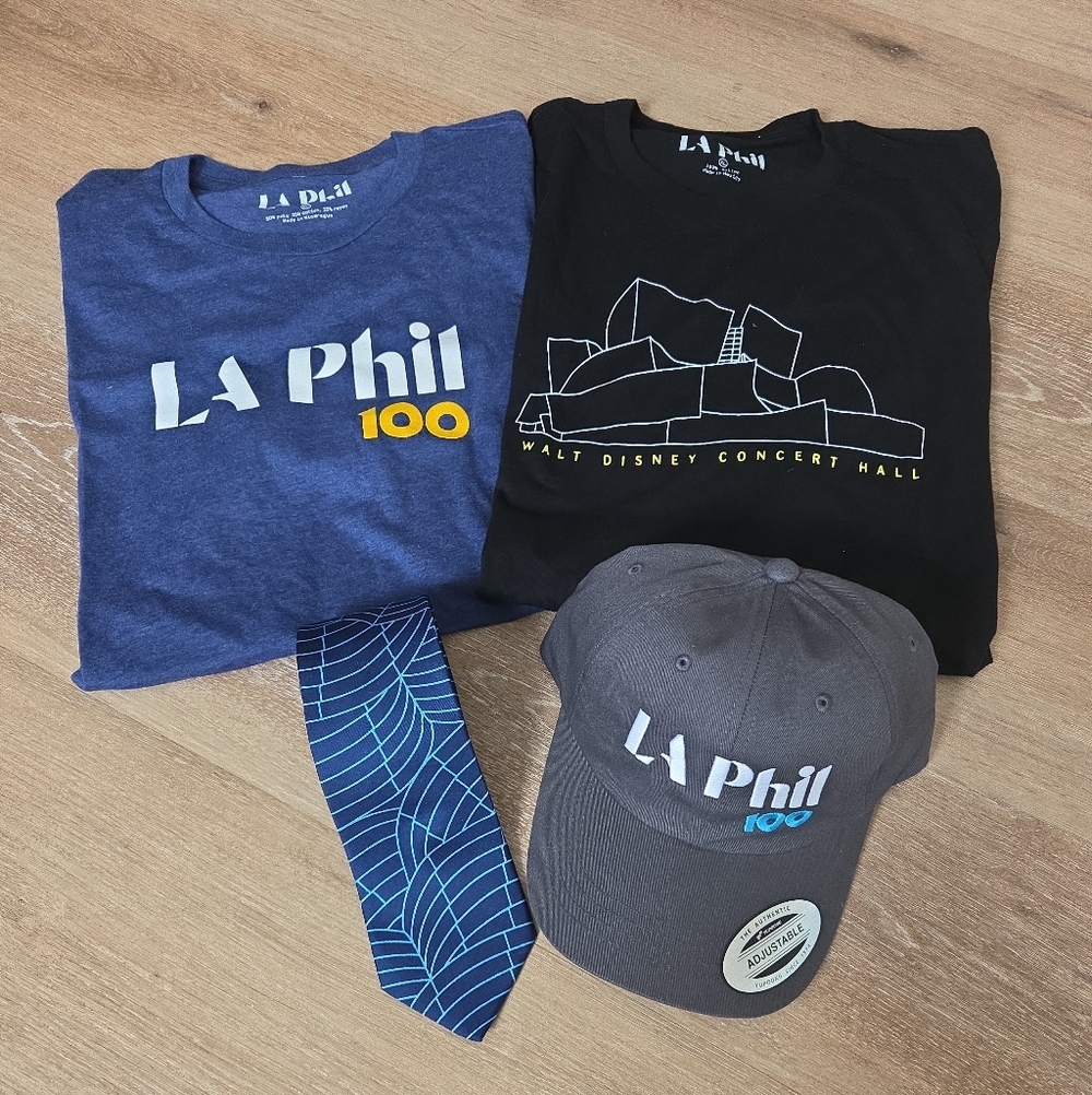 LA Phil 100 Limited Edition Bundle XL Shirts Hat Tie Walt Disney Concert Hall